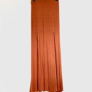 Rust Maxi Skirt with Double Split